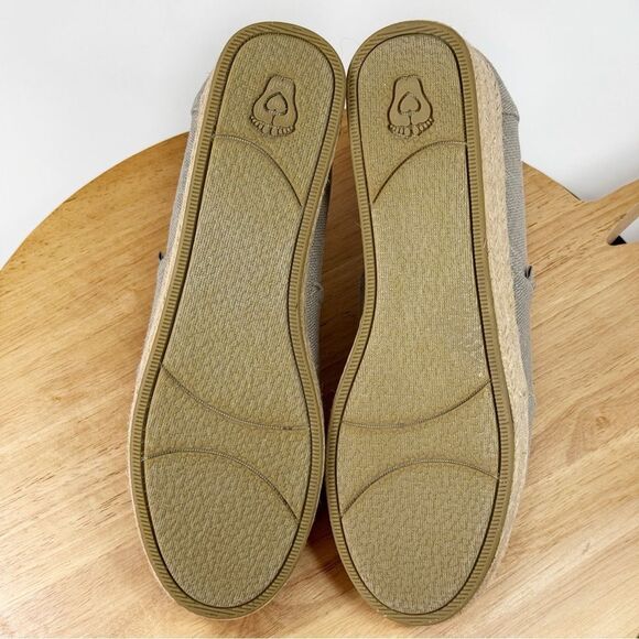 Bobs by Skechers Highlights High Jinx Canvas Wedge Espadrille Shoes Tan 9 - Picture 8 of 11